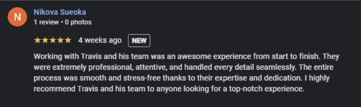 5-star Google review from a Hawaii seller