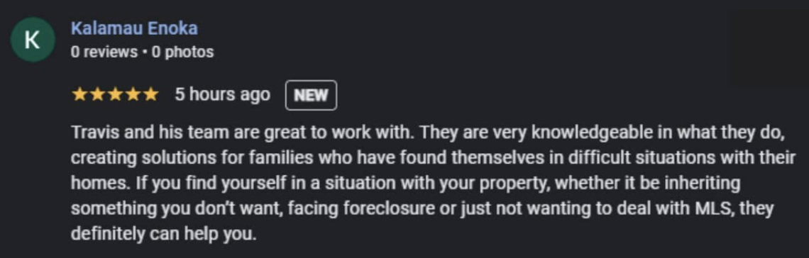 5-star Google review from a Hawaii seller