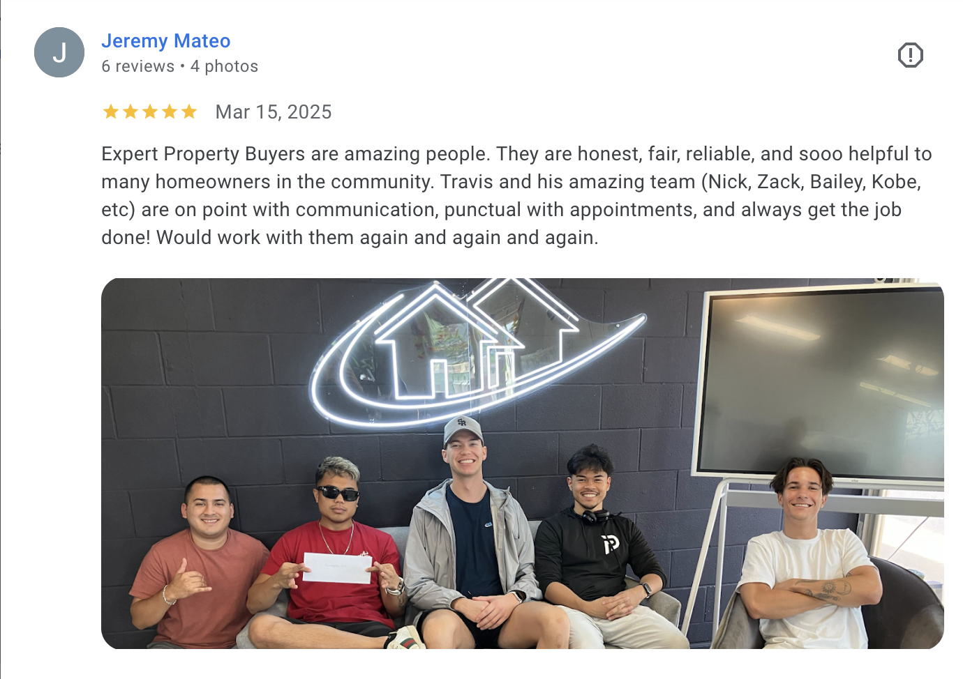 5-star Google review from a Hawaii seller